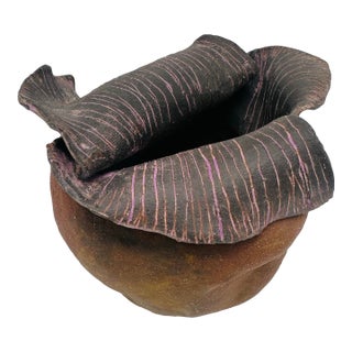 Boho Studio Art Pottery Vase For Sale