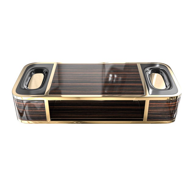 "Dolce Val" Coffee Table With Polished Ebony and Stainless Steel, Bronze Details For Sale In Los Angeles - Image 6 of 6