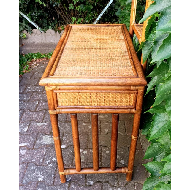 Rattan Dressing Table, 1960s For Sale - Image 4 of 9