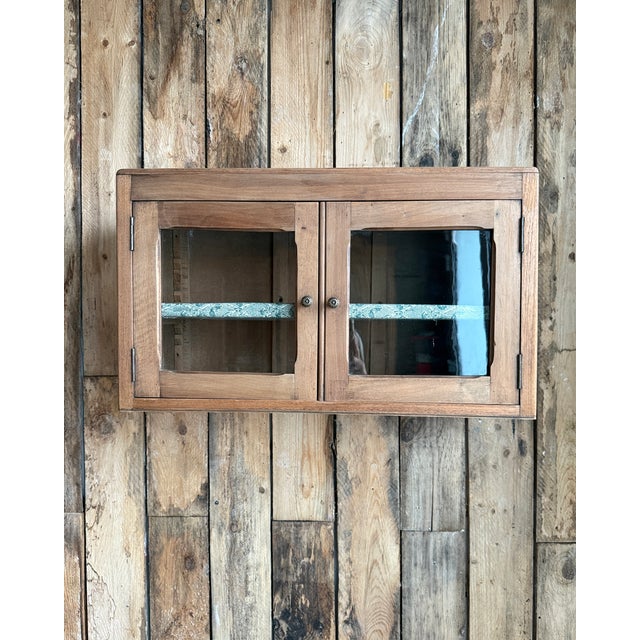 Small Wall-Mounted Walnut Display Case, 1940s For Sale - Image 9 of 13
