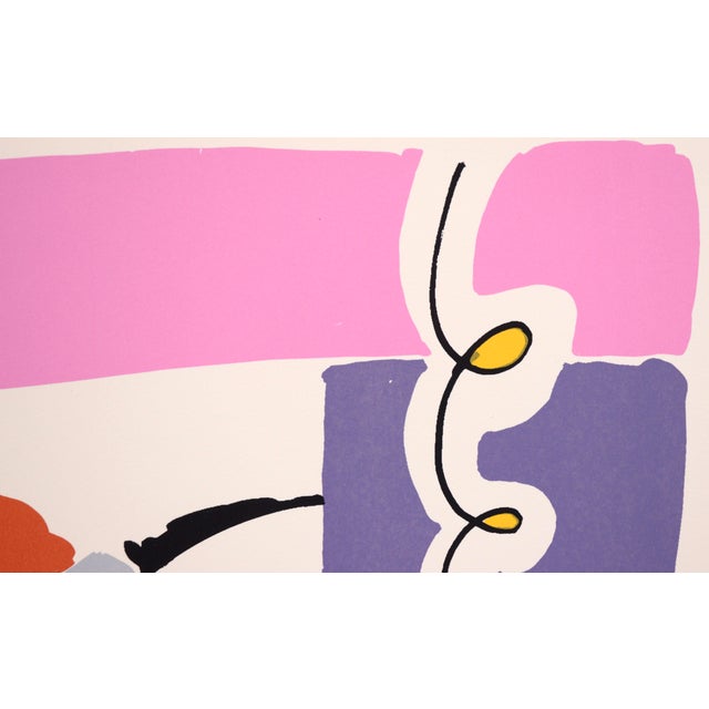 Printmaking Materials 1980s "Pink Sky" Abstract Geometric Screen Print Numbered 7/30 by Harvey Daniels For Sale - Image 7 of 9