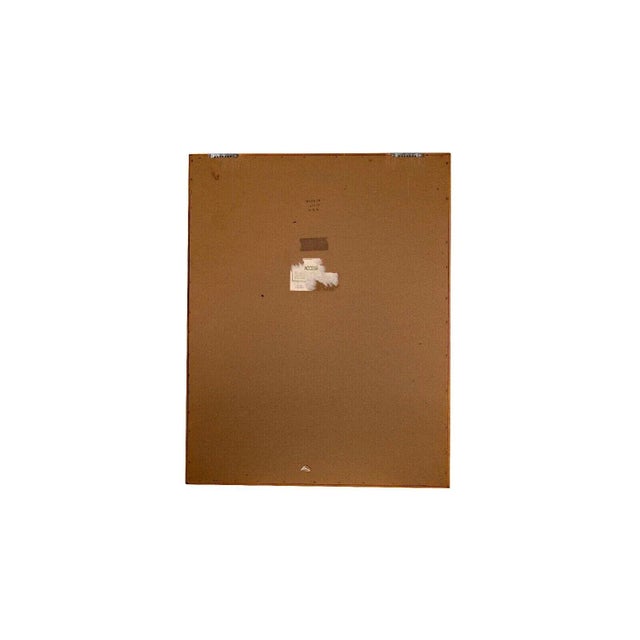 Wood Late 20th Century Post Modern Wooden Chevron Design & Leather Patch Mirror For Sale - Image 7 of 8