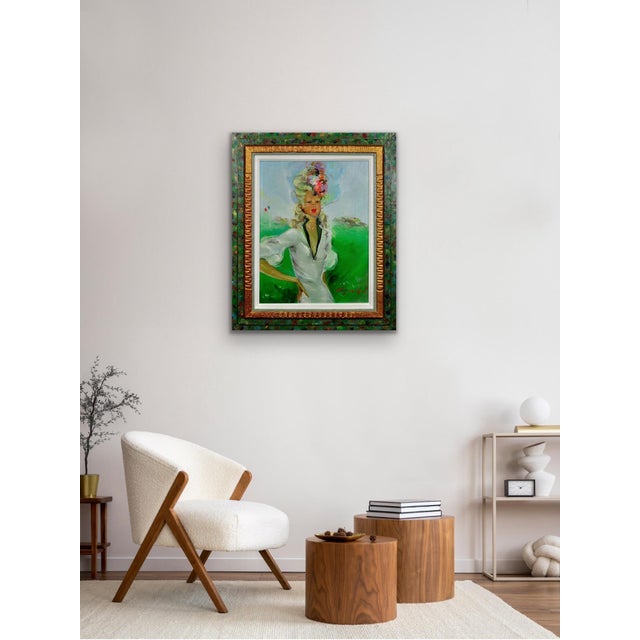Follower of Jean-Gabriel Domergue, Lady at the Races, 1950s, Oil on Canvas, Framed For Sale - Image 10 of 18
