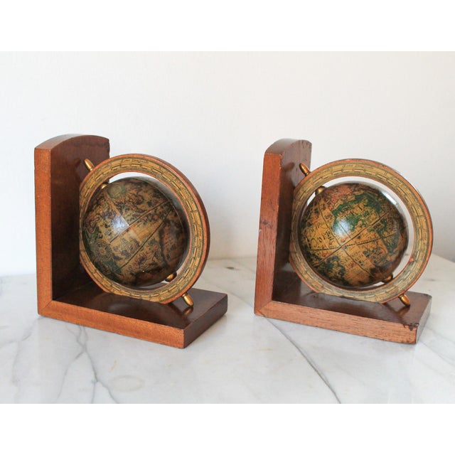 Pair of Vintage Old World Globe Bookends For Sale - Image 4 of 12