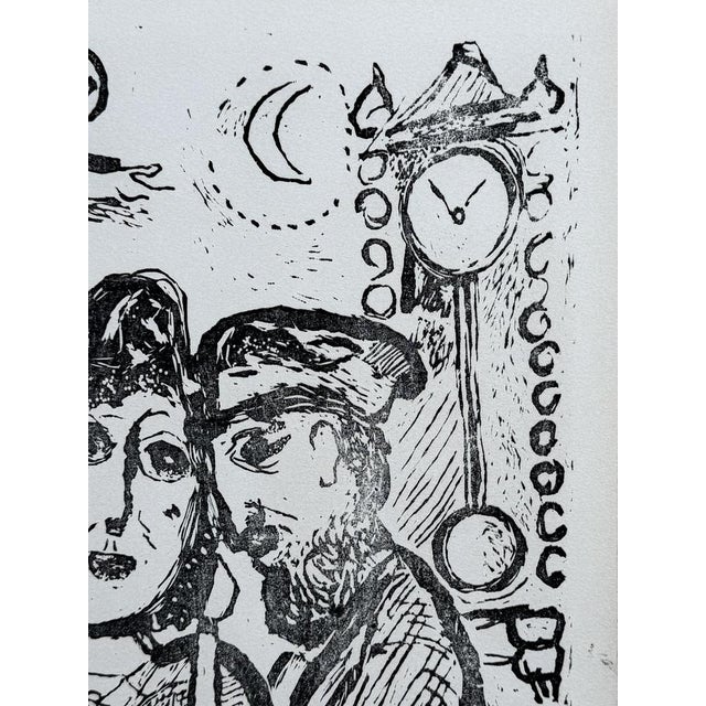 Marc Chagall, Painter and His Wife Trial Proof, Original Woodcut For Sale - Image 4 of 5