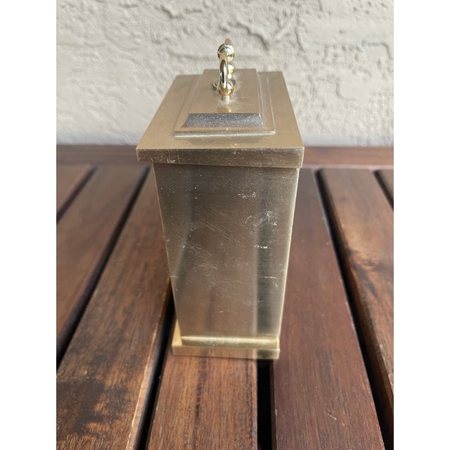 Mid-Century Modern Mid Century Bulova Shelf Mantle Desk Brass Carriage Clock With Alarm Works For Sale - Image 3 of 5