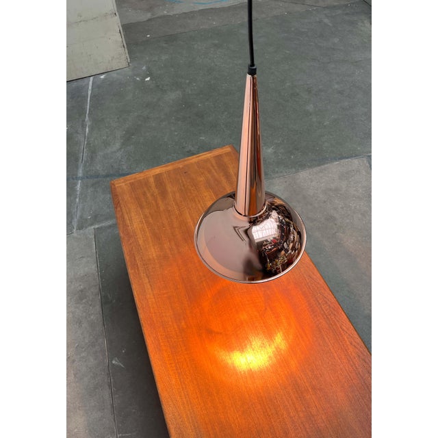Metal Mid-Century Modern Danish Copper Cone Pendant Lamp, 1950s For Sale - Image 7 of 18