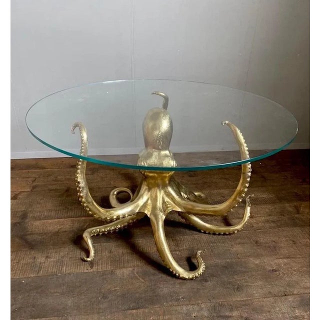 Metal Sculptural Octopus Gilt Bronze Center or Dining Table For Sale - Image 7 of 8