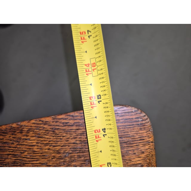 20th-Century Antique American Oak Children's "T-Back" or "Vase-Back" Country Kitchen Side Chair For Sale In Palm Springs - Image 6 of 9