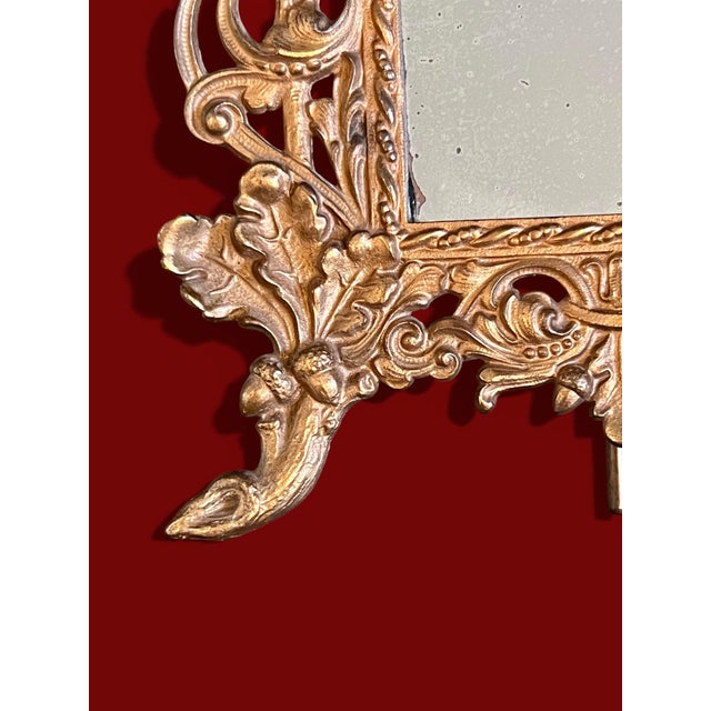 Antique Bradley & Hubbard Table Mirror-Art Nouveau Oak Leaf-Easel Frame-Vanity For Sale - Image 11 of 12