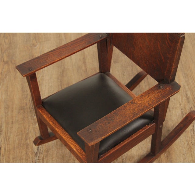 Antique Mission Oak Children's Rocking Chair For Sale - Image 10 of 12