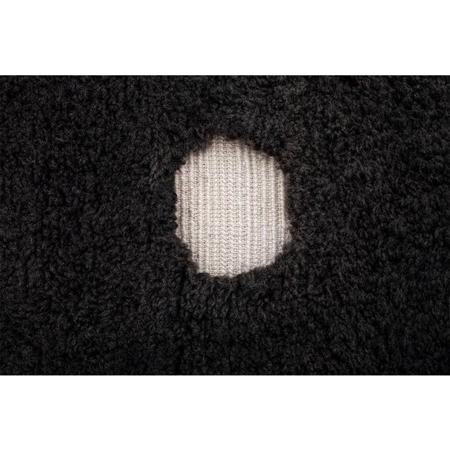 Black Scattered Abstract Hand-Knotted Moroccan Wool Rug | 10'10" X 8'4" | One of a Kind For Sale - Image 8 of 8