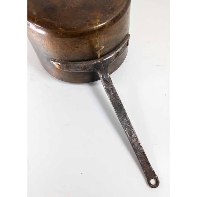 19th Century Copper and Handwrought Steel Kitchen Saucepan For Sale - Image 14 of 14
