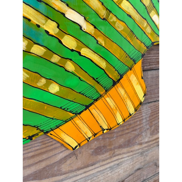 2010s Monumental Coastal Custom Painted “Triggerfish” Wall Art With Epoxy Glaze For Sale - Image 5 of 12