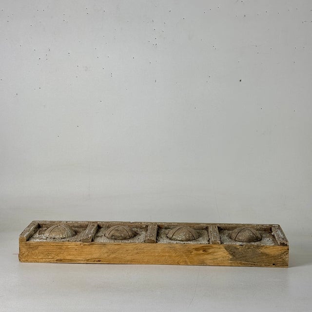 American Vintage Architectural Salvage Fragment Wood Panel Painted Trim Element For Sale - Image 3 of 7