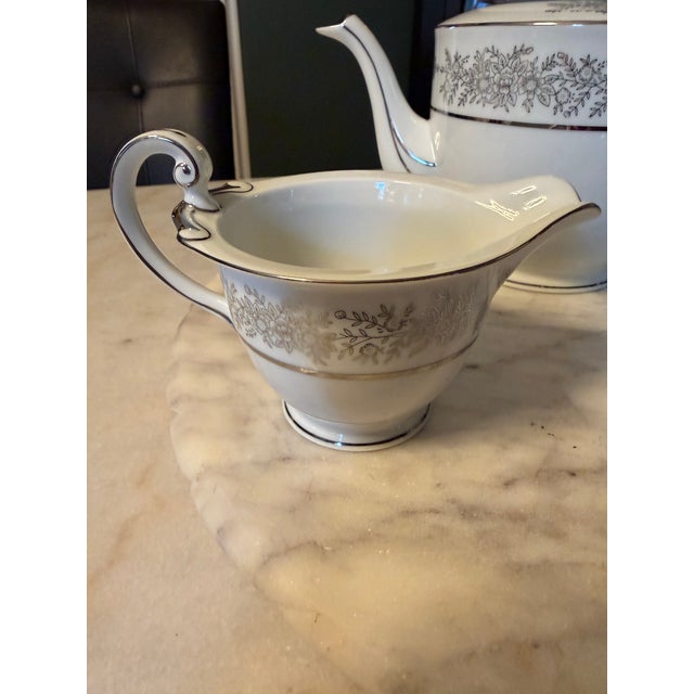 Seyei Fine China Japan Tea Set "Brilliant" #3208 - Platinum Trim - Mint - 1970s For Sale - Image 11 of 16