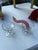 Up for consideration is a beautiful vintage pair of glass champagne style candlestick holders. These would look lovely in...