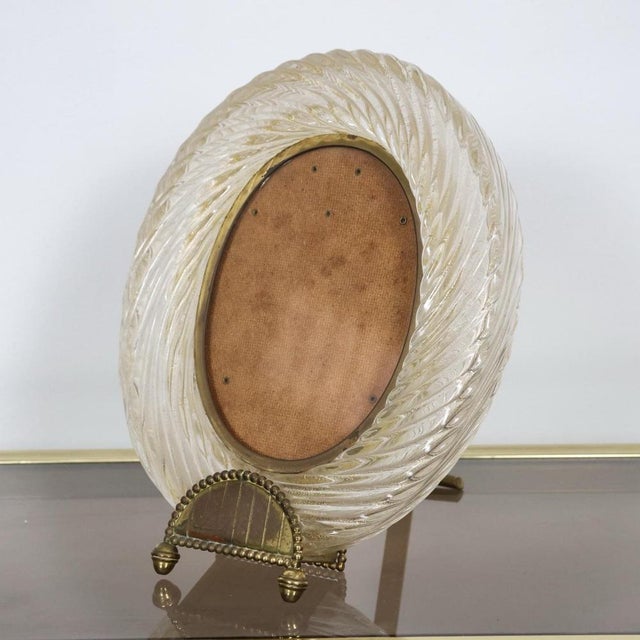 Murano Glass Photo Frame attributed to Barovier & Toso, Italy, 1940s For Sale - Image 3 of 12