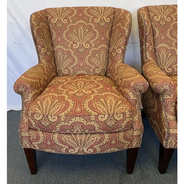 Lexington Furniture Lexington Home Brands Wing Chairs With Nailhead Trim - A Pair For Sale - Image 4 of 18