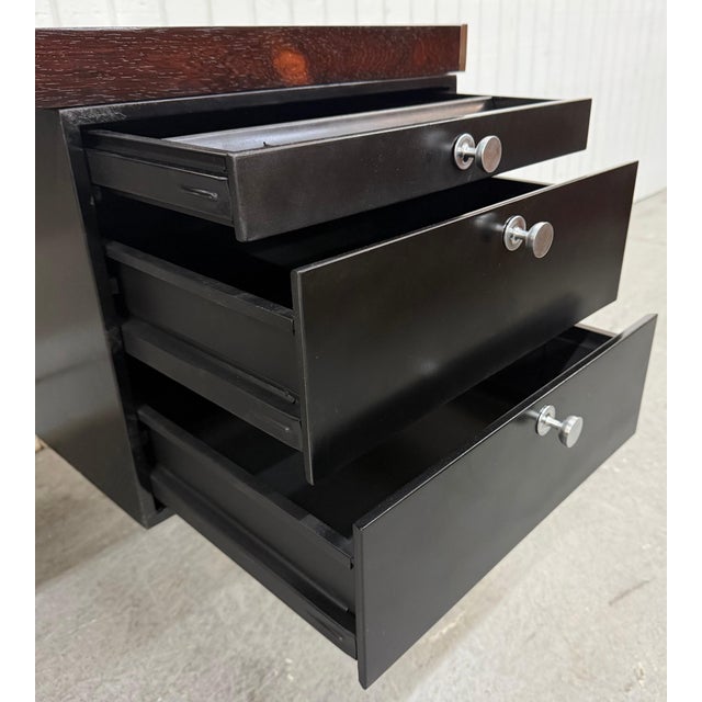 Black Mid-Century Modern Hugh Acton Style Rosewood Executive Desk For Sale - Image 8 of 13