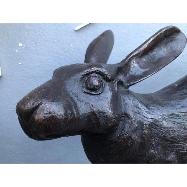 2000 - 2009 Large Cast Bronze Running Hare Garden Sculpture For Sale - Image 5 of 12