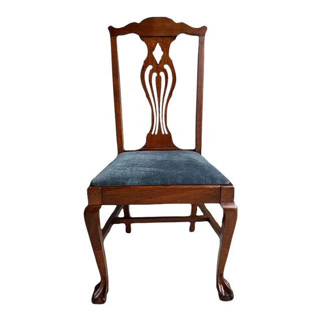 Early 20th Century Antique Chippendale Style Mahogany Side Chair. For Sale