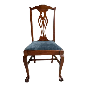 Early 20th Century Antique Chippendale Style Mahogany Side Chair.