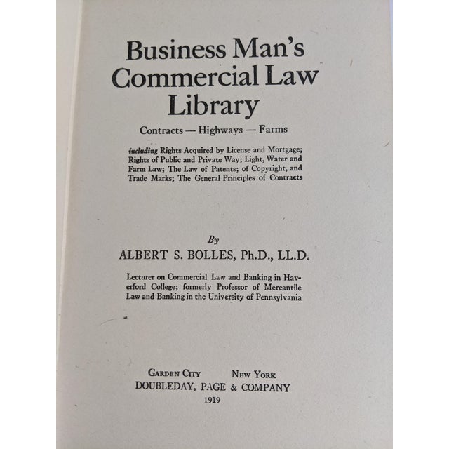 1919 Business Man’s Commercial Law Library Tan & Red Antique Books - Set of 5 For Sale - Image 9 of 14