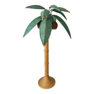 Mario Lopez Torres Rattan Palm Tree Floor Lamp For Sale