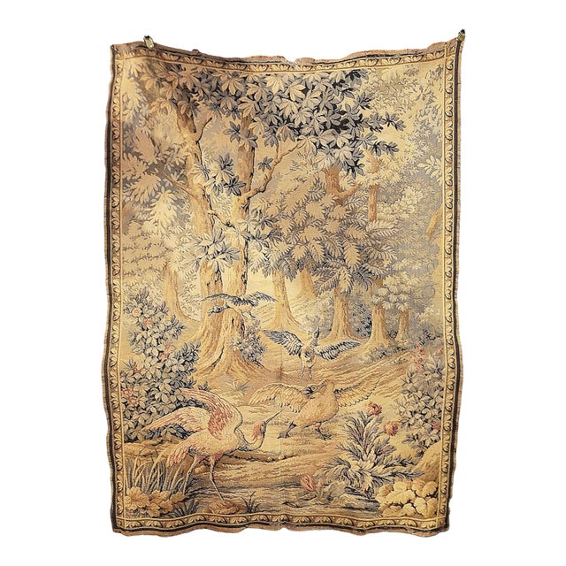 1930s French Aubusson Style Country Scene Tapestry For Sale