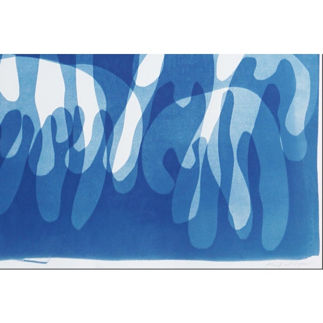 2025, Graffiti Dripping Paint, Urban Style, Blue Tones Cyanotype Print on Watercolor Paper by Kind of Cyan For Sale In Miami - Image 6 of 8