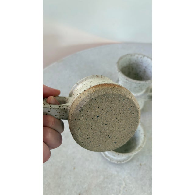 2010s Coastal Cape Cod Pottery Coffee Cups with Drip Cups - Pair For Sale - Image 5 of 6
