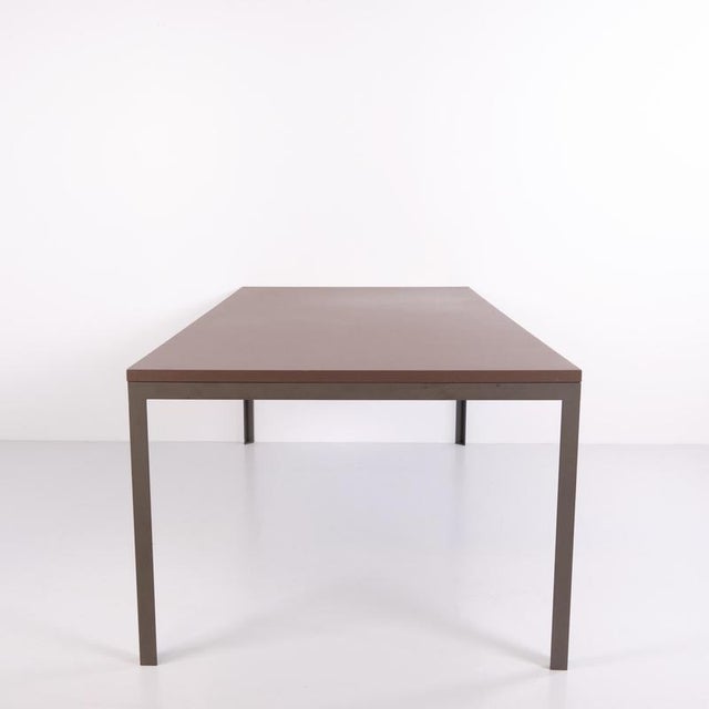 Metal Danish Dining Table with Steel Legs and Grey Linoleum, 2010 For Sale - Image 7 of 8