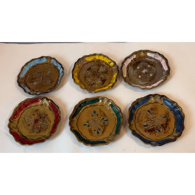 Italian Vintage Italian Gilt Wood Coasters - Set of 6 For Sale - Image 3 of 5