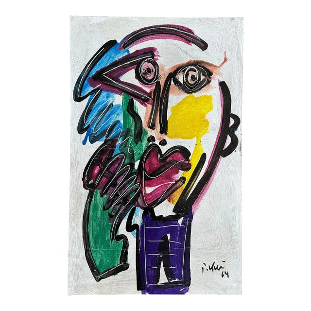 “Miró” by Artist Peter Keil Original 1964 Painting For Sale