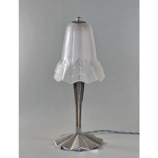 David Gueron Degue French Art Deco Table Lamp by Degue 1930 France For Sale - Image 4 of 13