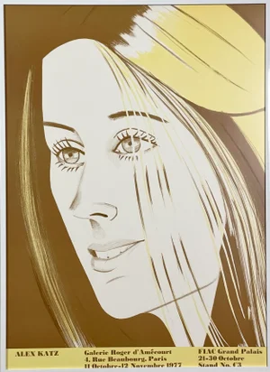 1977 Original Alex Katz Galerie Roger D’Amécourt Paris Exhibition Print, Framed
