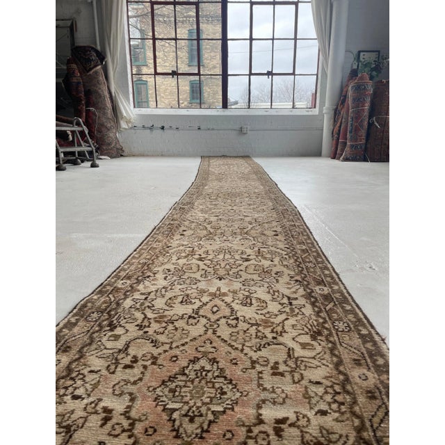 Textile 21ft Botanical Narrow Stair Runner In Softer Hues - 2.7 x 21.4 For Sale - Image 7 of 12