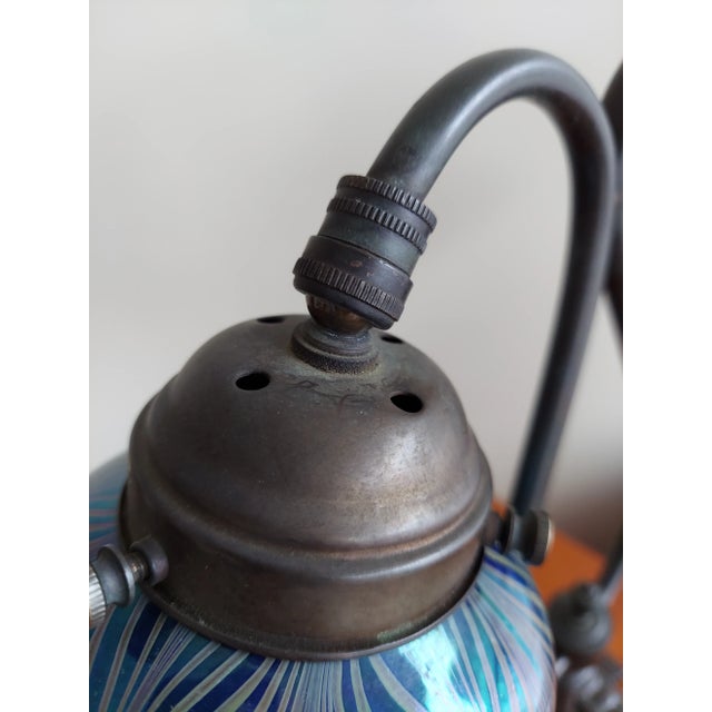 Antique Early 20th Century the Beginning Bronze Table Lamp With Quezel Shades For Sale - Image 10 of 12