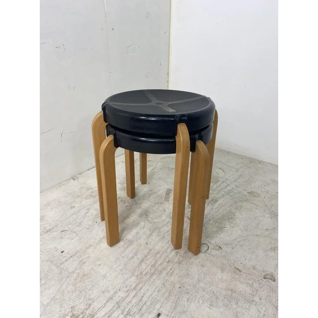 Kembo Set of Vintage Scandinavian Style Stools from Kembo, 1970s For Sale - Image 4 of 9