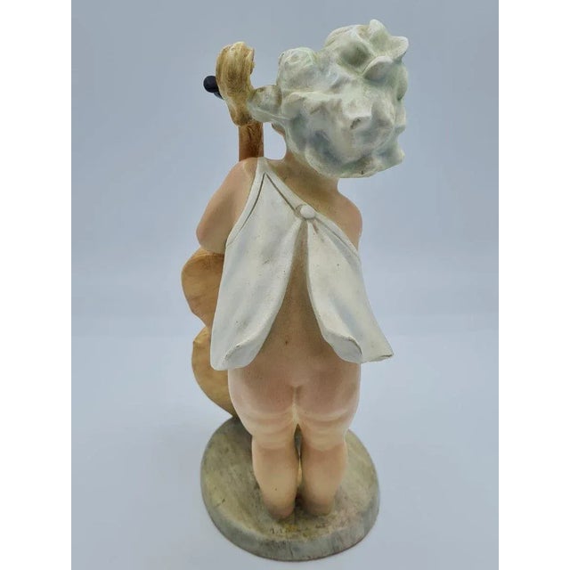 Ceramic Little Girl with Cello in Ceramic by Arturo Pannunzio, 1950s For Sale - Image 7 of 10