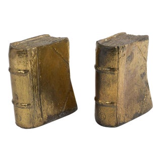 Vintage Brass Book Bookends - a Pair For Sale