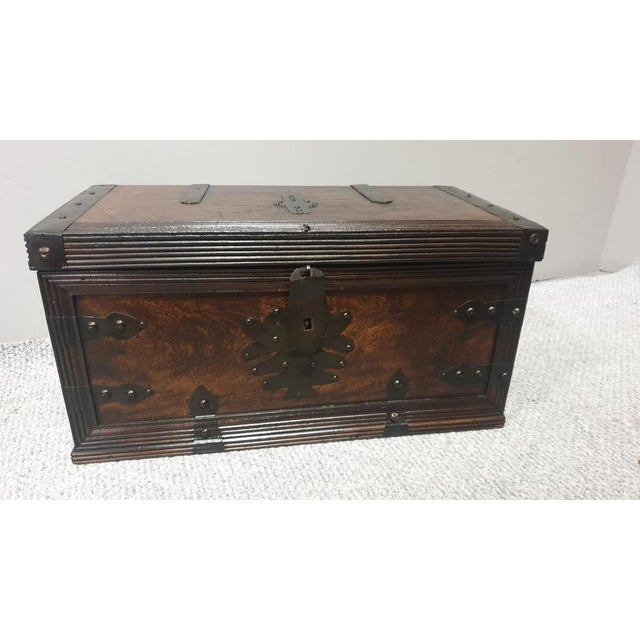 Iron Bound Mahogany Chest For Sale - Image 3 of 9