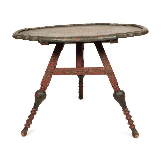 Antique Dutch Green Painted Low Oval Tilt Top Table Chairish