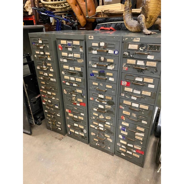 Vintage Columbia Steel Equip Gray Metal 10 Drawer Industrial File Cabinet (B). Item features quality American...
