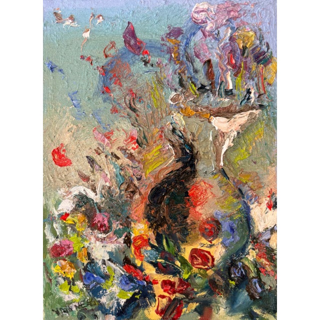 Abstract Floral Oil Painting, by Van Ness For Sale In Saint Louis - Image 6 of 11
