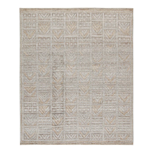 Rug & Kilim’s Scandinavian Rug Indoor/Outdoor Rug With Gray Geometric Pattern - 14'x20' For Sale