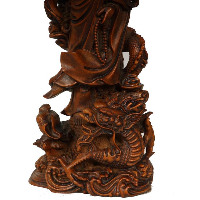Antique Chinese Wooden Carved Kwan Yin Statue Chairish