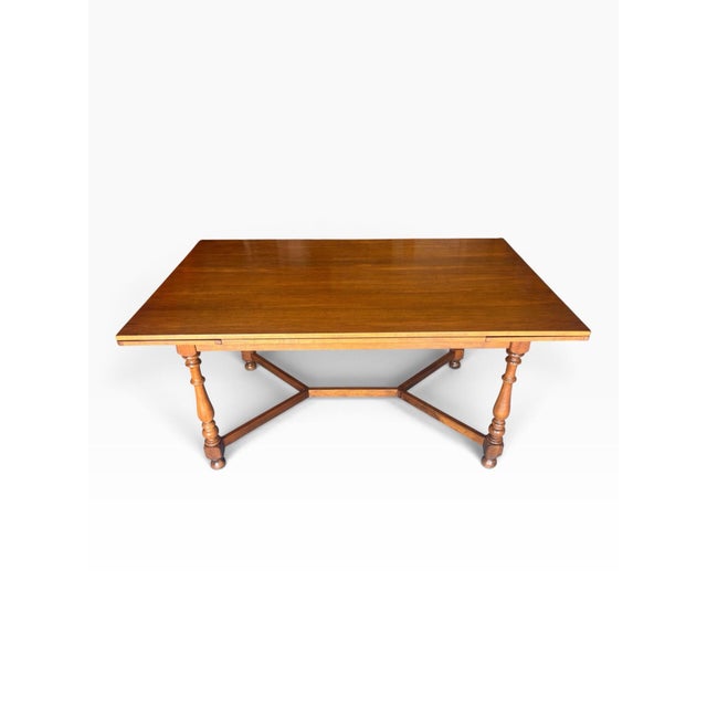 Ethan Allen Vintage 1970s Ethan Allen Solid Maple Draw-Leaf Dining Table For Sale - Image 4 of 12