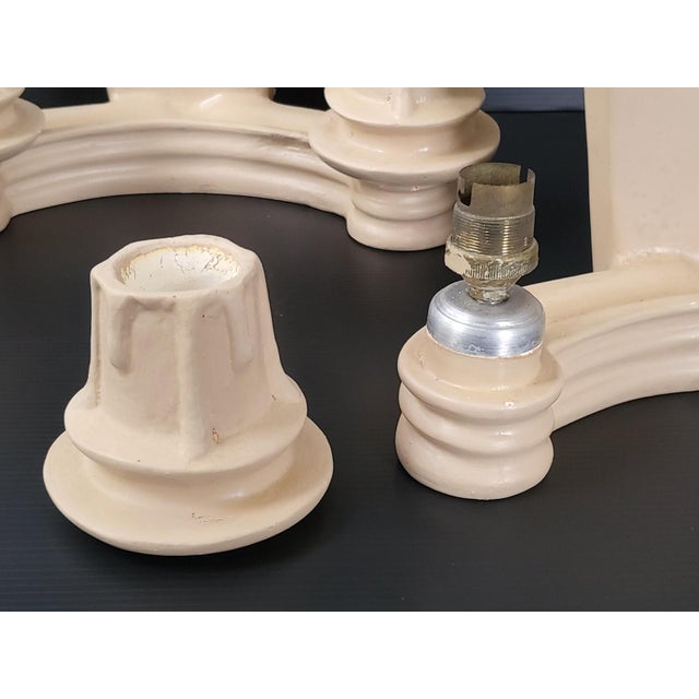 1940s Vintage Plaster Wall Lights, 1940s, Set of 2 For Sale - Image 5 of 13